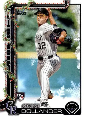 2025 Topps Holiday #H130 Chase Dollander NM-MT RC Rookie Rockies ID:79934 - Baseball Card Single