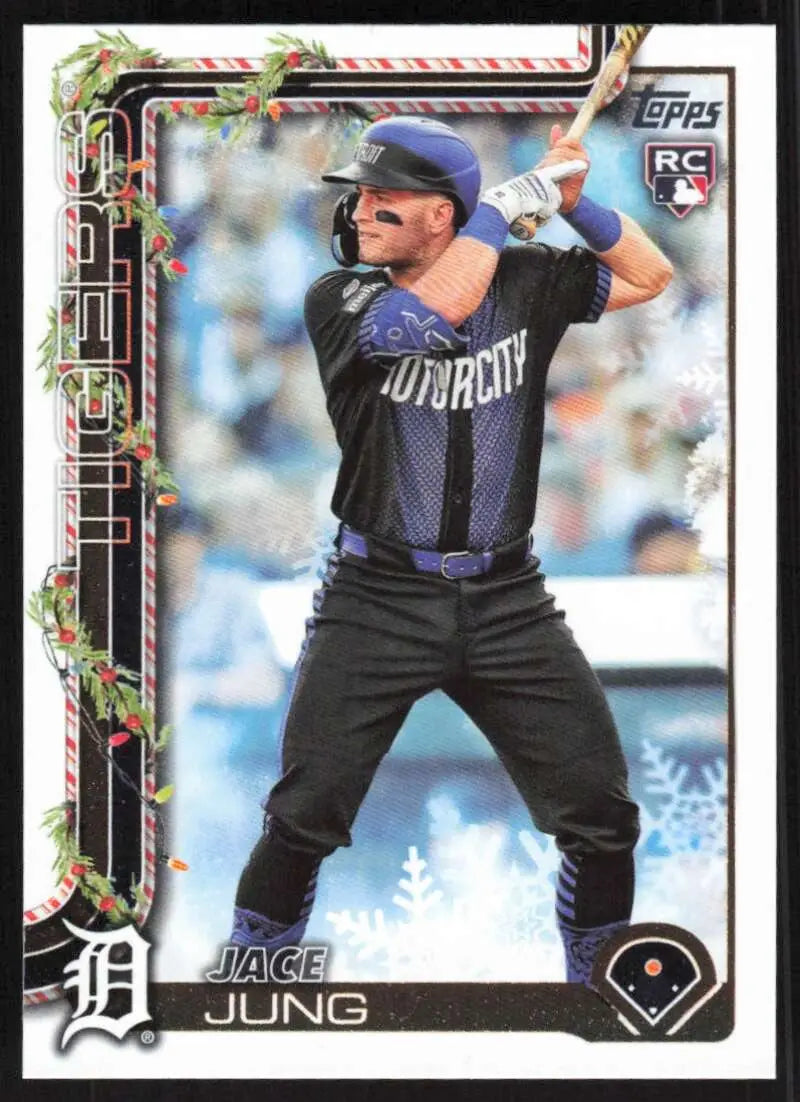 2025 Topps Holiday #H136 Jace Jung NM-MT RC Rookie Detroit Tigers Baseball Card - Baseball Card Single