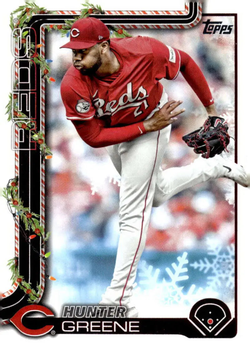 2025 Topps Holiday #H139 Hunter Greene NM-MT Cincinnati Reds Baseball Card - Baseball Card Single