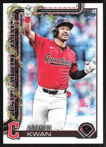 2025 Topps Holiday #H143 Steven Kwan NM-MT Guardians ID:79944 - Baseball Card Single