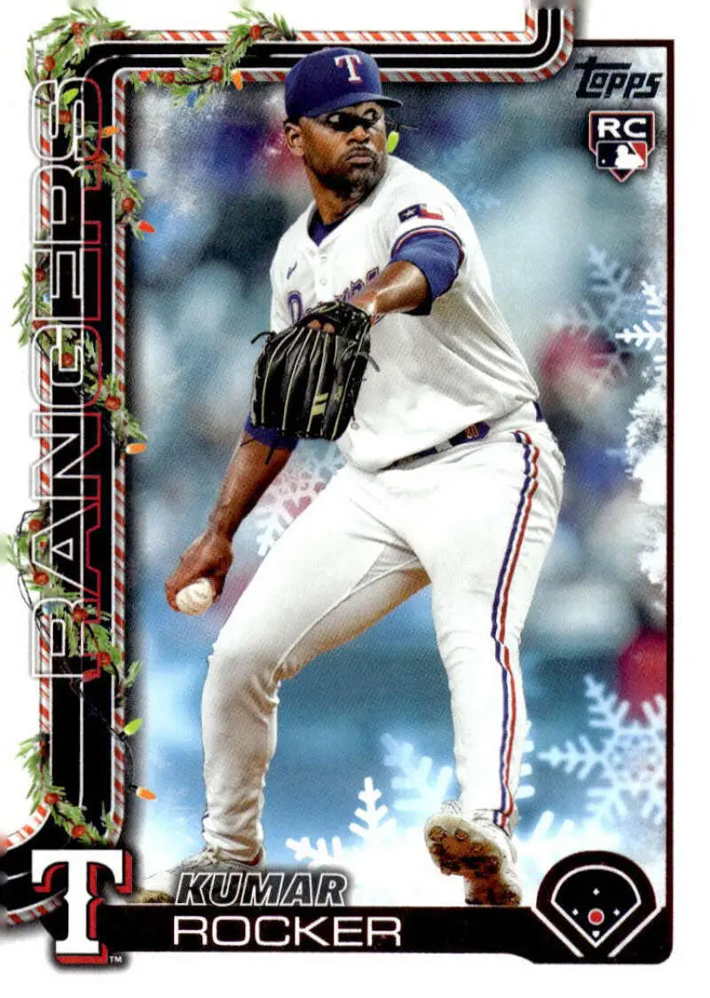 2025 Topps Holiday #H148 Kumar Rocker NM-MT RC Rookie Texas Rangers Baseball Card - Baseball Card Single