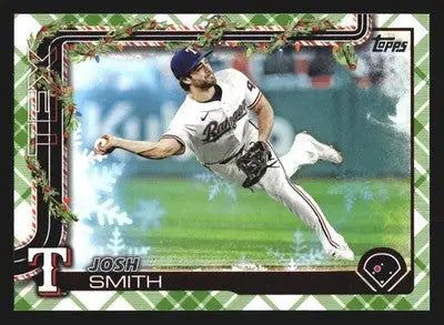 2025 Topps Holiday #H153 Josh Smith Green Holiday Plaid Texas Rangers - Baseball Card Single