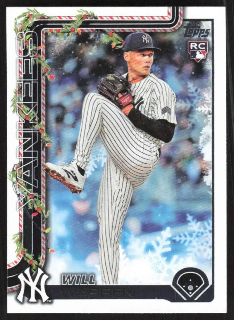 2025 Topps Holiday #H16 Will Warren NM-MT RC Rookie New York Yankees Baseball Card - Baseball Card Single
