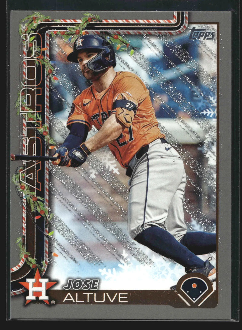 2025 Topps Holiday #H163 Jose Altuve Silver Glitter Houston Astros