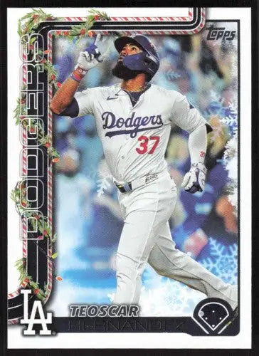 2025 Topps Holiday #H164 Teoscar Hernandez NM-MT Dodgers ID:80594 - Baseball Card Single