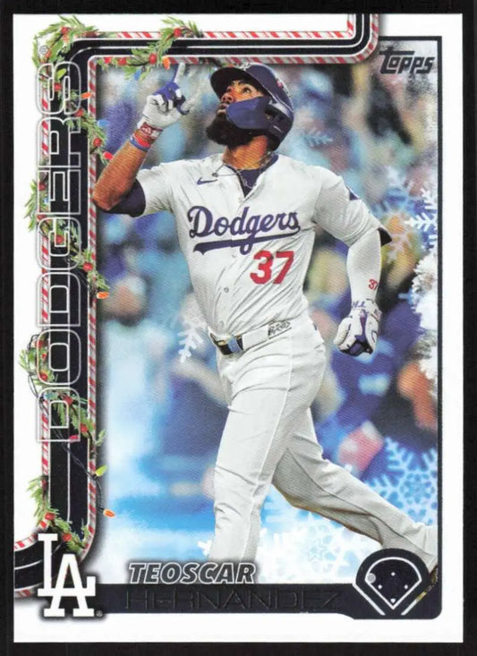 2025 Topps Holiday #H164 Teoscar Hernandez NM-MT Los Angeles Dodgers Baseball Card - Baseball Card Single