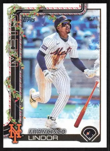 2025 Topps Holiday #H171 Francisco Lindor NM-MT Mets ID:80597 - Baseball Card Single