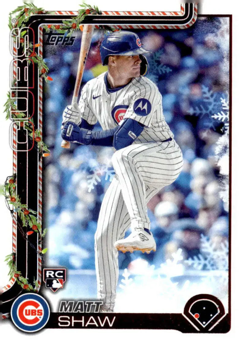 2025 Topps Holiday #H173 Matt Shaw NM-MT RC Rookie Chicago Cubs Baseball Card - Baseball Card Single