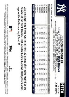 2025 Topps Holiday #H176 Jazz Chisholm Jr. NM-MT Yankees ID:79978 - Baseball Card Single