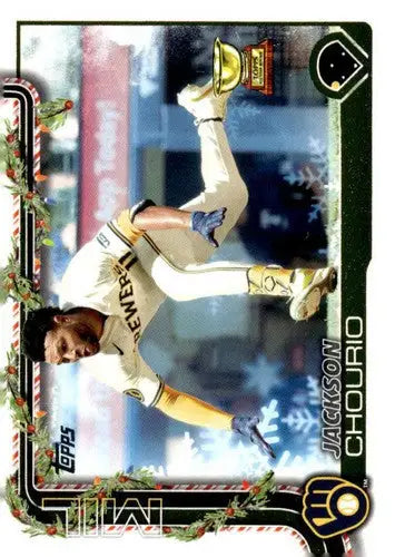 2025 Topps Holiday #H182 Jackson Chourio NM-MT Brewers ID:79983 - Baseball Card Single