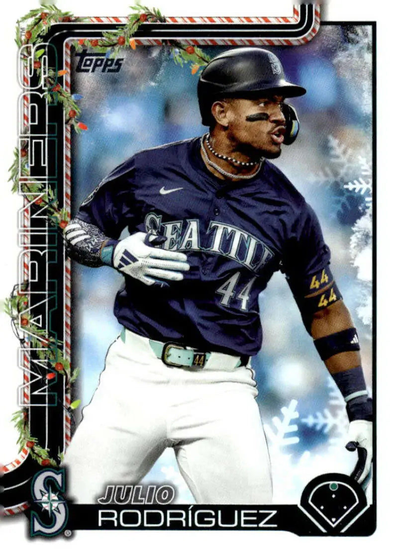 2025 Topps Holiday #H186 Julio Rodriguez NM-MT Seattle Mariners Baseball Card - Baseball Card Single