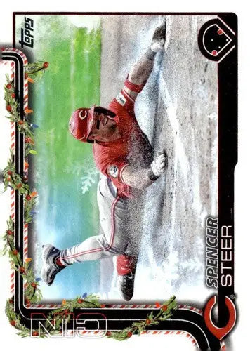 2025 Topps Holiday #H192 Spencer Steer NM-MT Reds ID:80605 - Baseball Card Single