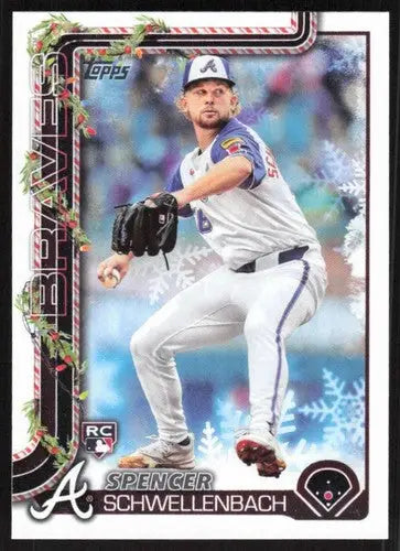 2025 Topps Holiday #H199 Spencer Schwellenbach NM-MT RC Rookie Braves ID:80607 - Baseball Card Single