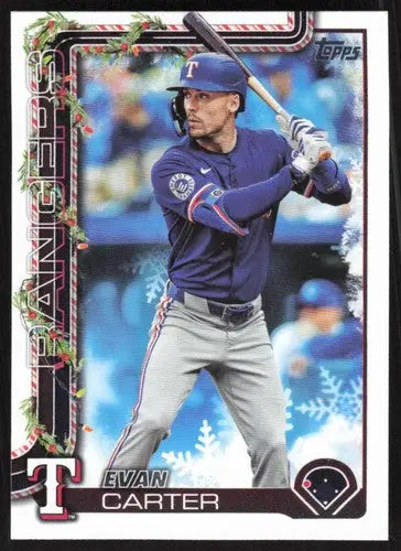 2025 Topps Holiday #H2 Evan Carter NM-MT Rangers ID:79823 - Baseball Card Single