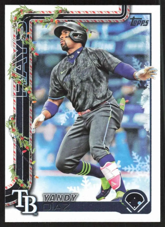 2025 Topps Holiday #H20 Yandy Diaz NM-MT Tampa Bay Rays Baseball Card - Baseball Card Single