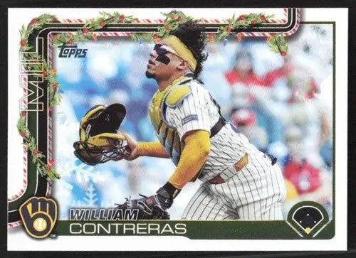 2025 Topps Holiday #H21 William Contreras NM-MT Brewers ID:80557 - Baseball Card Single