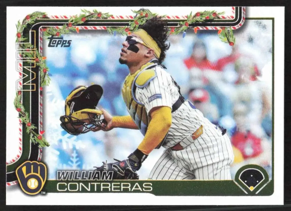 2025 Topps Holiday #H21 William Contreras NM-MT Milwaukee Brewers Baseball Card - Baseball Card Single
