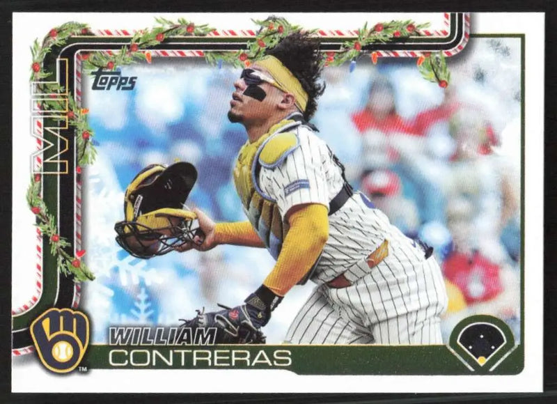 2025 Topps Holiday #H21 William Contreras NM-MT Milwaukee Brewers Baseball Card - Baseball Card Single