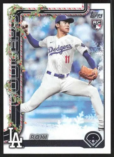2025 Topps Holiday #H23 Roki Sasaki NM-MT RC Rookie Dodgers ID:79839 - Baseball Card Single
