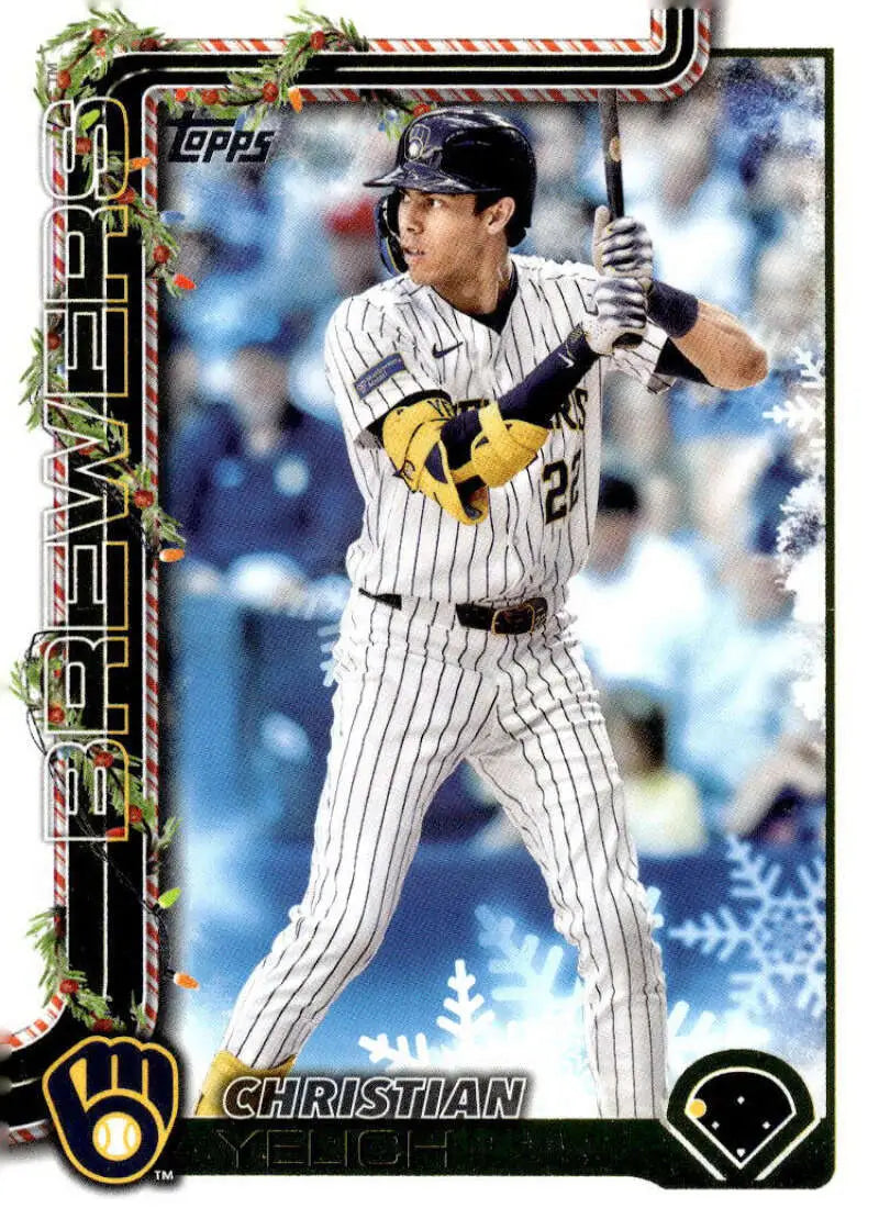 2025 Topps Holiday #H25 Christian Yelich NM-MT Milwaukee Brewers Baseball Card