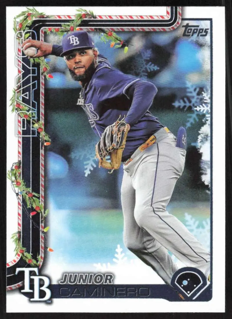 2025 Topps Holiday #H3 Junior Caminero NM-MT Tampa Bay Rays Baseball Card