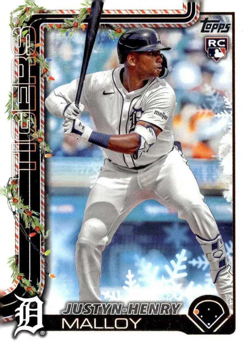 2025 Topps Holiday #H31 Justyn-Henry Malloy NM-MT RC Rookie Detroit Tigers Baseball Card - Baseball Card Single
