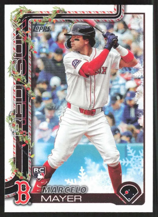 2025 Topps Holiday #H35 Marcelo Mayer NM-MT RC Rookie Boston Red Sox Baseball Card - Baseball Card Single
