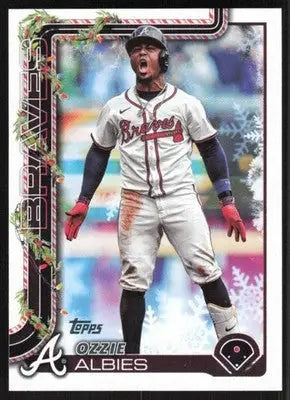 2025 Topps Holiday #H36 Ozzie Albies NM-MT Braves ID:79850 - Baseball Card Single