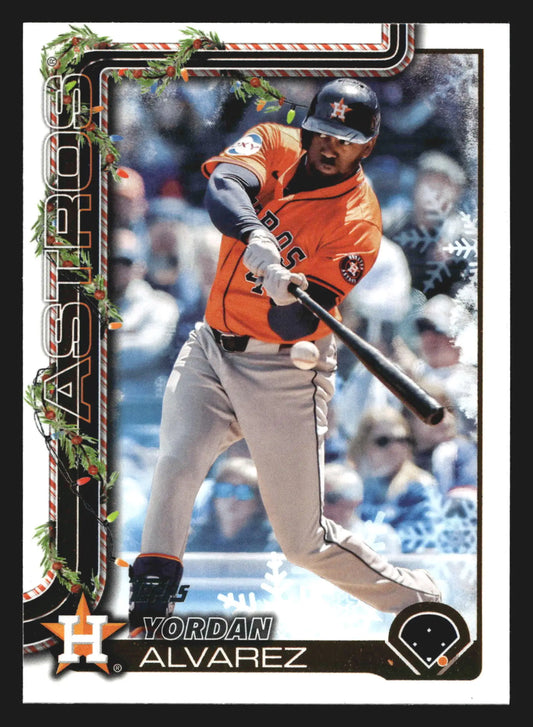 2025 Topps Holiday #H44 Yordan Alvarez Holiday Back SSP 528 - Baseball Card Single