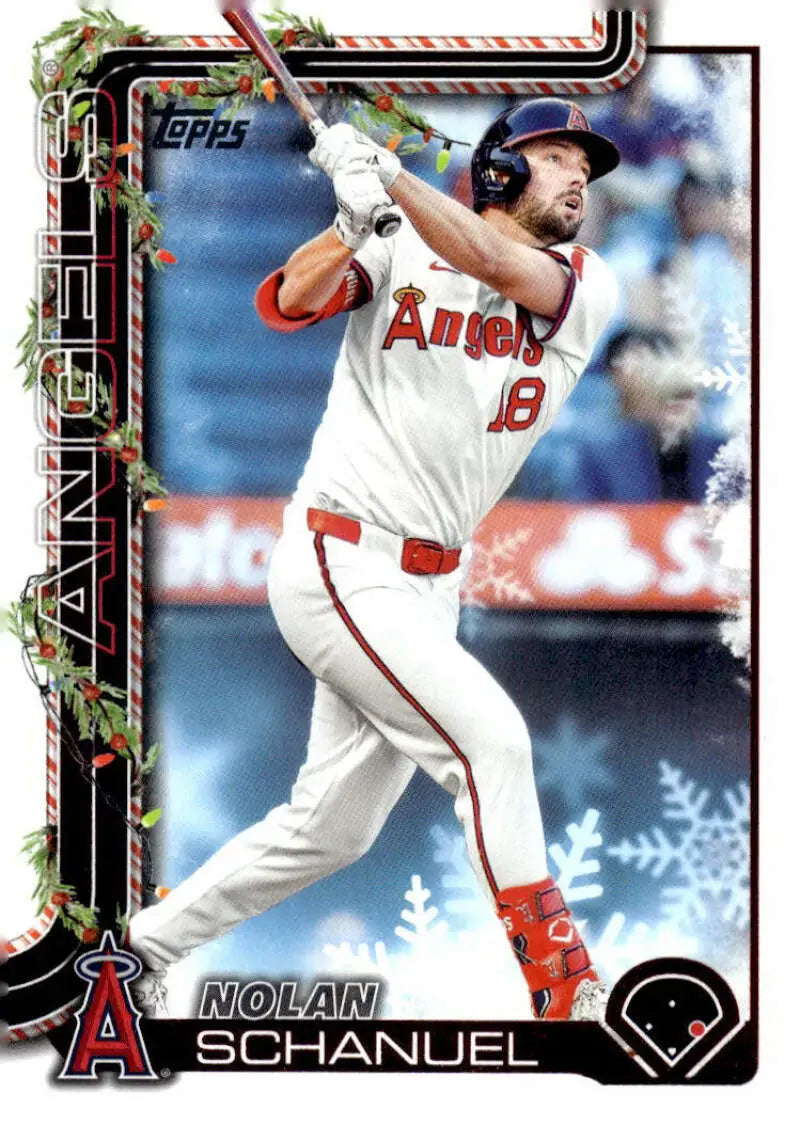 2025 Topps Holiday #H55 Nolan Schanuel NM-MT Los Angeles Angels Baseball Card - Baseball Card Single