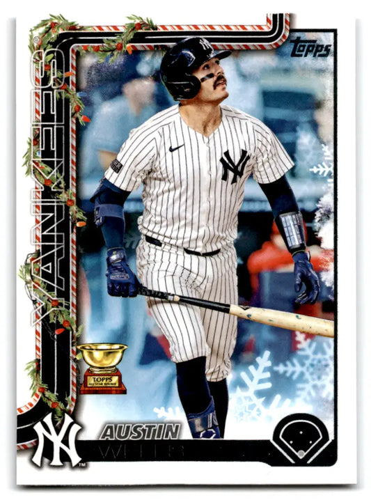 2025 Topps Holiday #H56 Austin Wells NM-MT New York Yankees Baseball Card - Baseball Card Single