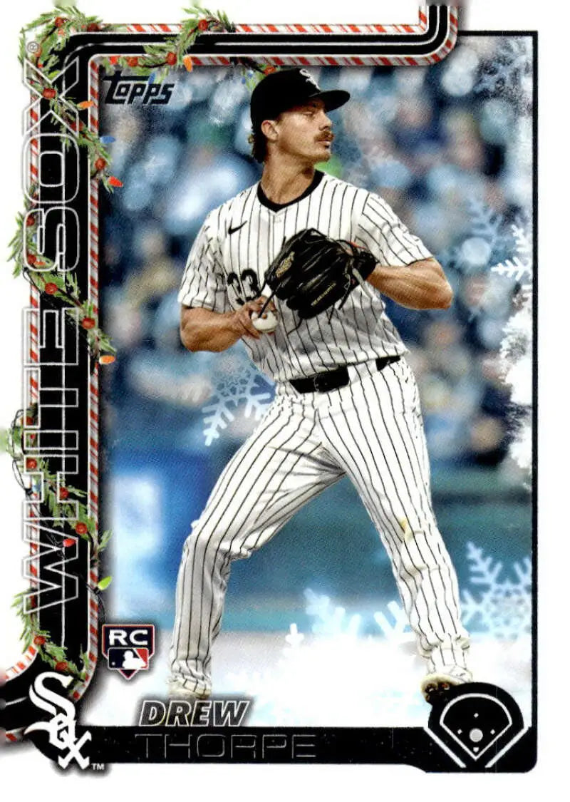 2025 Topps Holiday #H6 Drew Thorpe NM-MT RC Rookie Chicago White Sox Baseball Card - Baseball Card Single