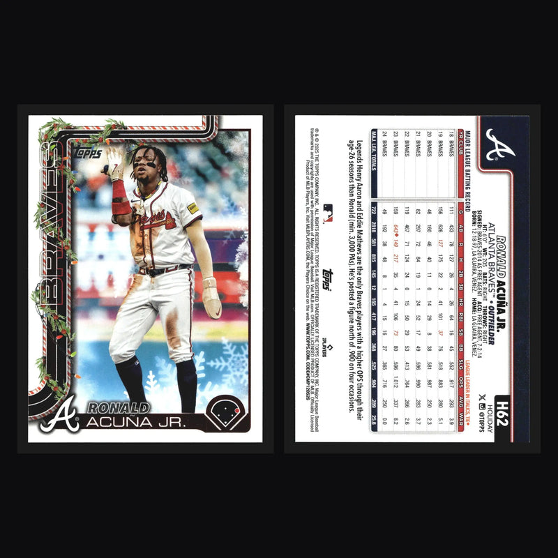 2025 Topps Holiday #H62 Ronald Acuna Jr Atlanta Braves Base Card