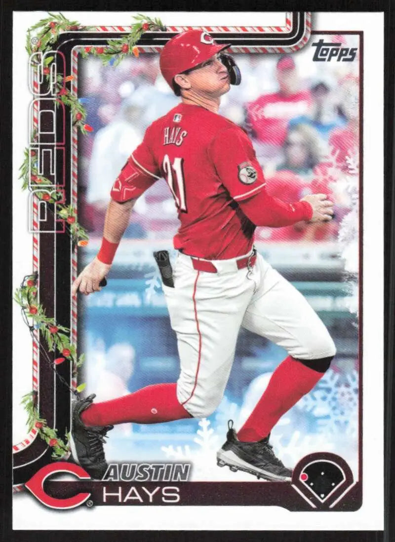 2025 Topps Holiday #H67 Austin Hays NM-MT Cincinnati Reds Baseball Card - Baseball Card Single
