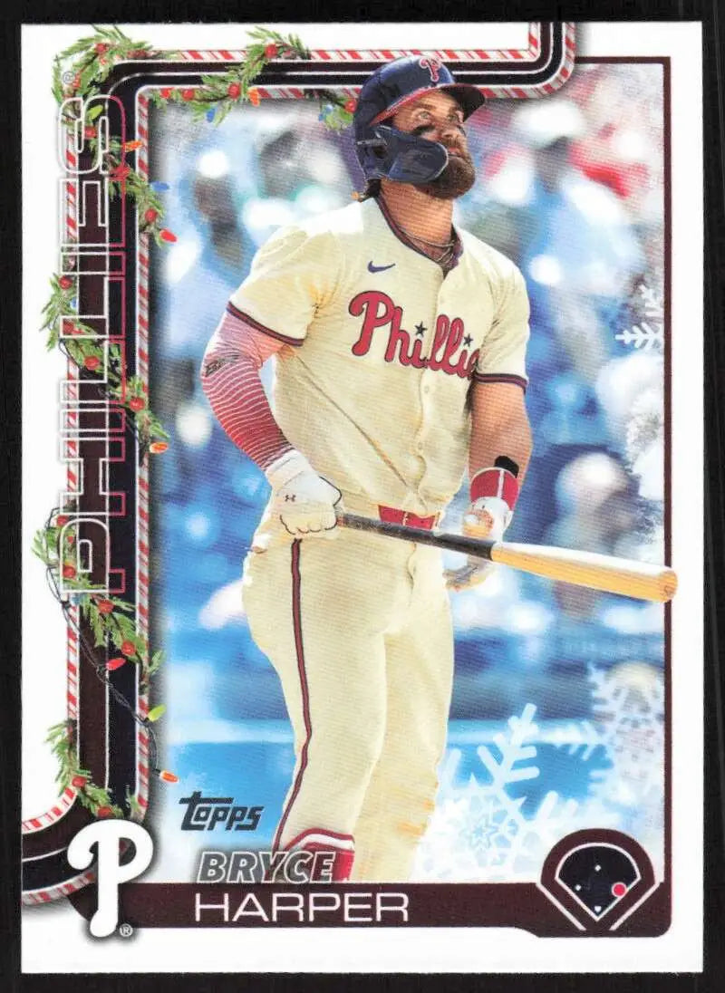 2025 Topps Holiday #H69 Bryce Harper NM-MT Philadelphia Phillies Baseball Card - Baseball Card Single