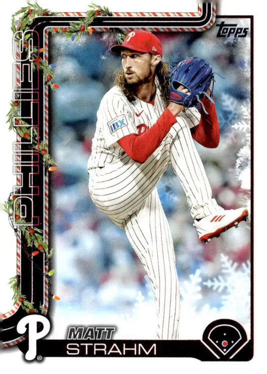 2025 Topps Holiday #H71 Matt Strahm NM-MT Philadelphia Phillies Baseball Card - Baseball Card Single