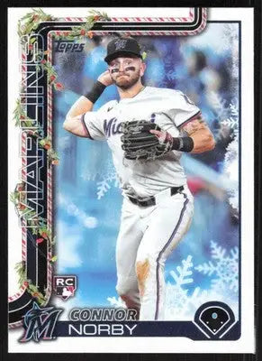 2025 Topps Holiday #H72 Connor Norby NM-MT RC Rookie Marlins ID:79877 - Baseball Card Single