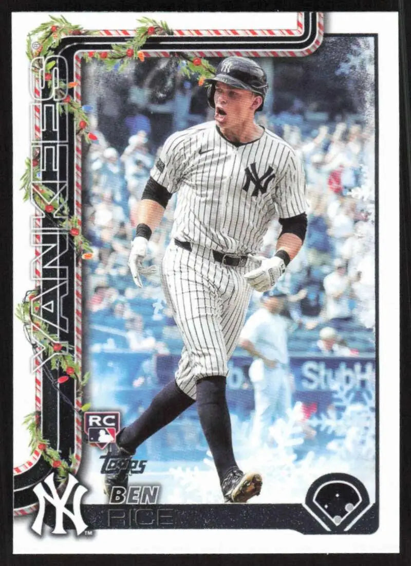 2025 Topps Holiday #H8 Ben Rice NM-MT RC Rookie New York Yankees Baseball Card - Baseball Card Single