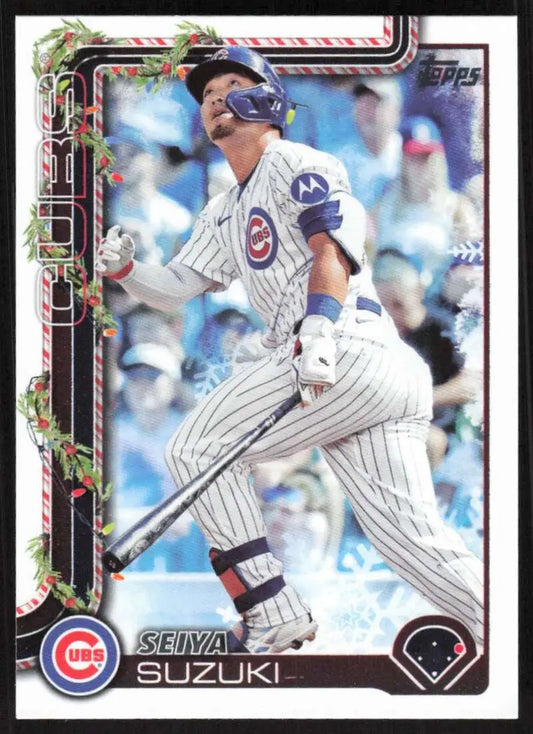 2025 Topps Holiday #H89 Seiya Suzuki NM-MT Chicago Cubs Baseball Card - Baseball Card Single