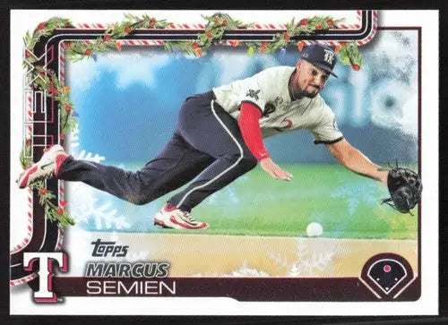 2025 Topps Holiday #H9 Marcus Semien NM-MT Rangers ID:80554 - Baseball Card Single