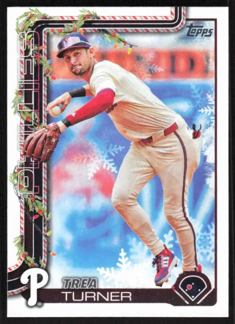 2025 Topps Holiday #H90 Trea Turner NM-MT Philadelphia Phillies Baseball Card - Baseball Card Single