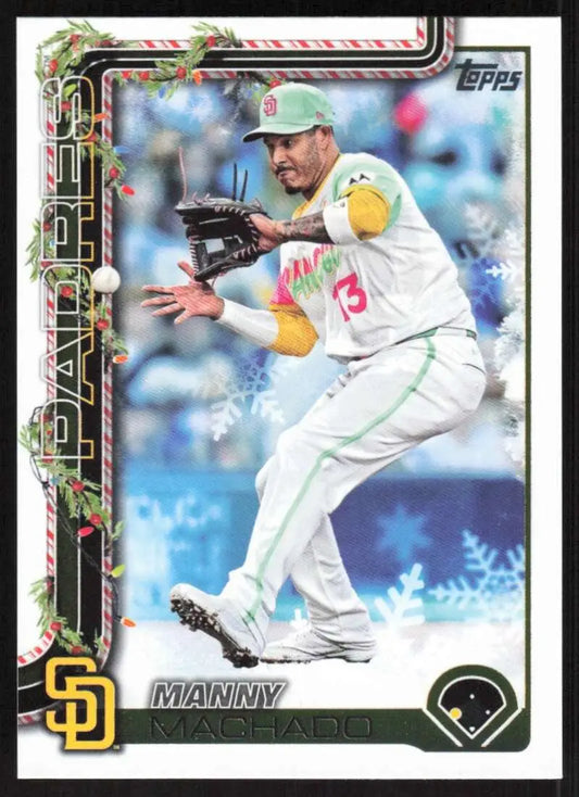 2025 Topps Holiday #H91 Manny Machado NM-MT San Diego Padres Baseball Card - Baseball Card Single