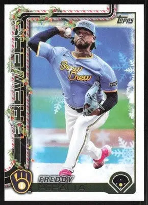 2025 Topps Holiday #H99 Freddy Peralta NM-MT Brewers ID:79898 - Baseball Card Single