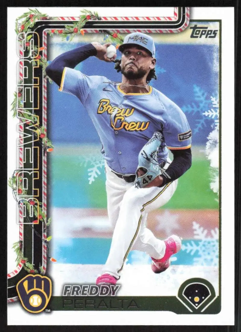 2025 Topps Holiday #H99 Freddy Peralta NM-MT Milwaukee Brewers Baseball Card