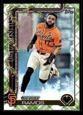 2025 Topps Holiday Heliot Ramos #H129 Green Holiday Plaid San Francisco Giants