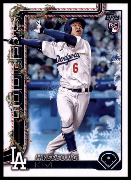 2025 Topps Holiday Hyeseong Kim Rookie #H174 Los Angeles Dodgers Baseball Card