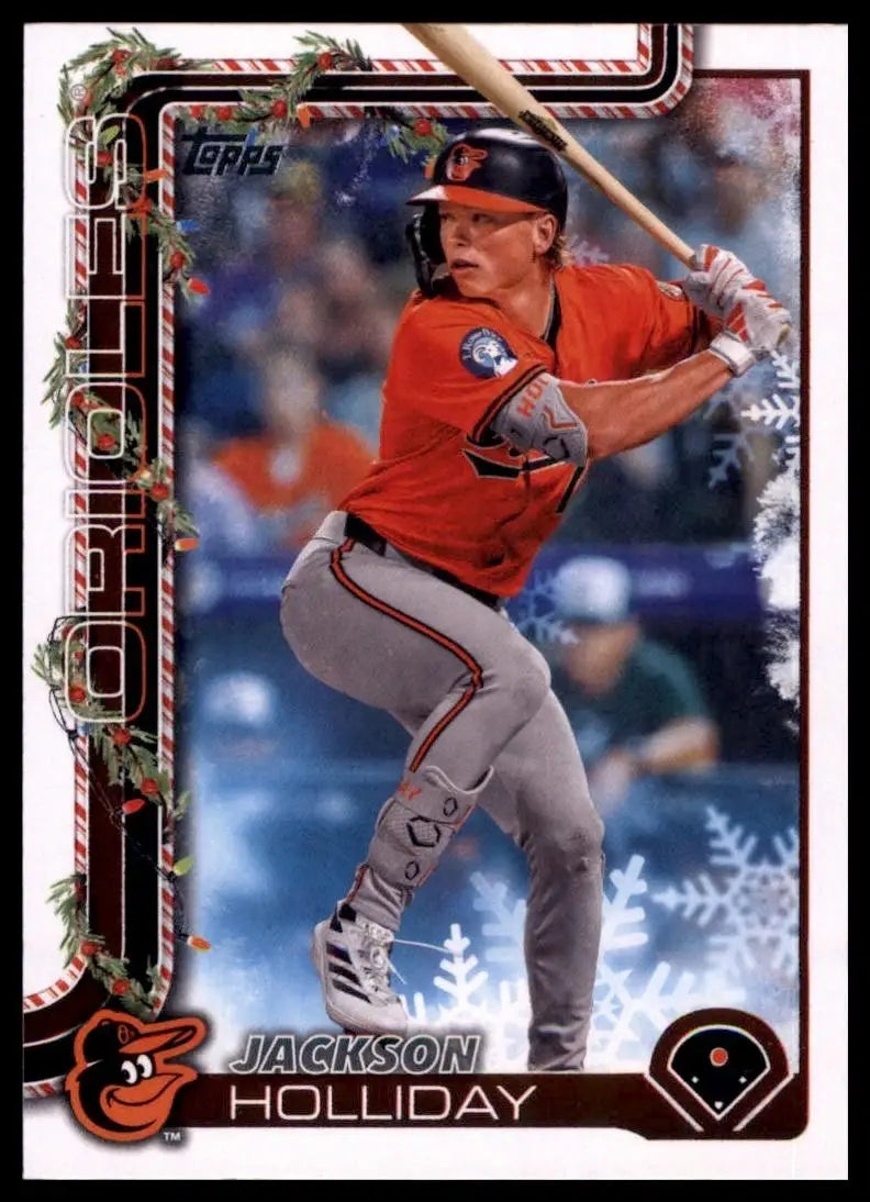 2025 Topps Holiday Jackson Holliday #H188 Baltimore Orioles Baseball Card MLB - Baseball Card