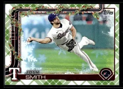 2025 Topps Holiday Josh Smith #H153 Green Holiday Plaid Texas Rangers