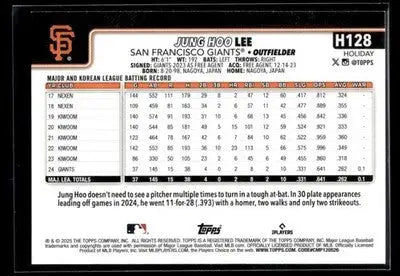 2025 Topps Holiday Jung Hoo Lee #H128 San Francisco Giants