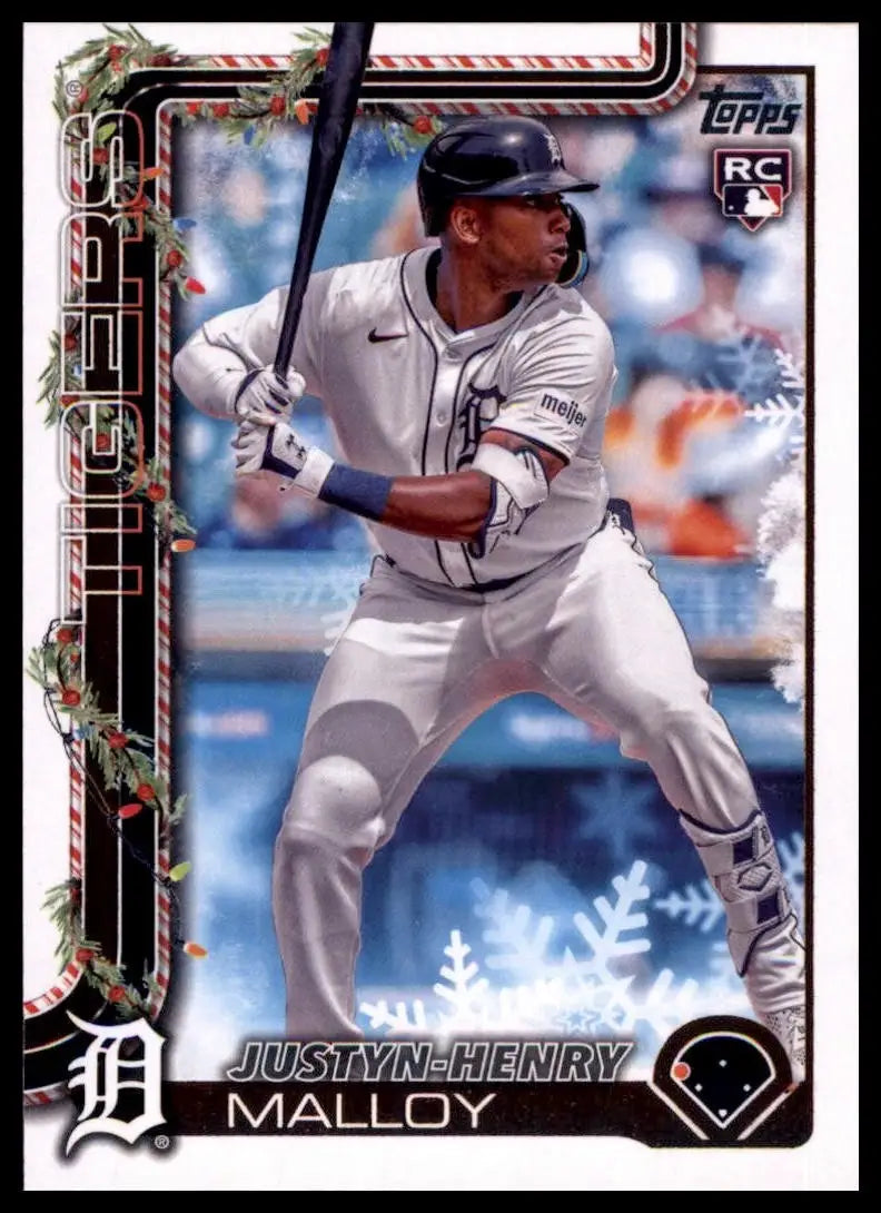 2025 Topps Holiday Justyn Henry Malloy Rookie #H31 Detroit Tigers Baseball Card - Baseball Card